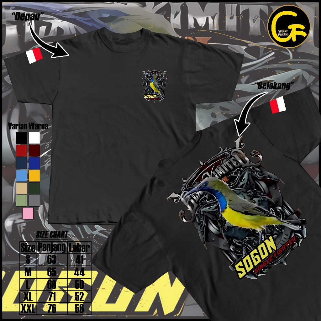 Sogon Single Fighter 02 เสื้อยืด Kicau Mania Cotton Combed 30s DTF ผู้ใหญ่ผู้ชายผู้หญิง DISTRO TSHIR