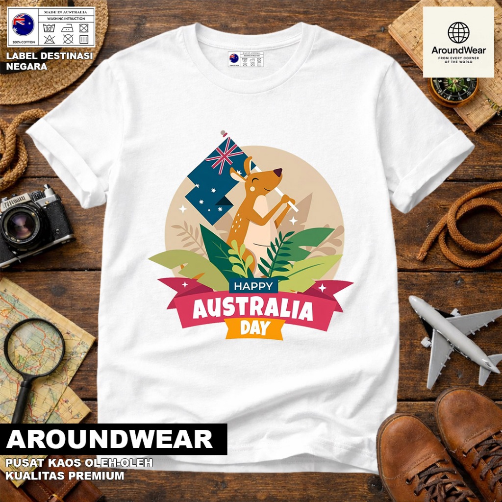 เสื้อยืดโดย AUSTRALIA 66 USES A COUNTRY TAGSAL AUSTRALIA COTTON 30S SOUVENIR ของขวัญพรีเมี่ยม