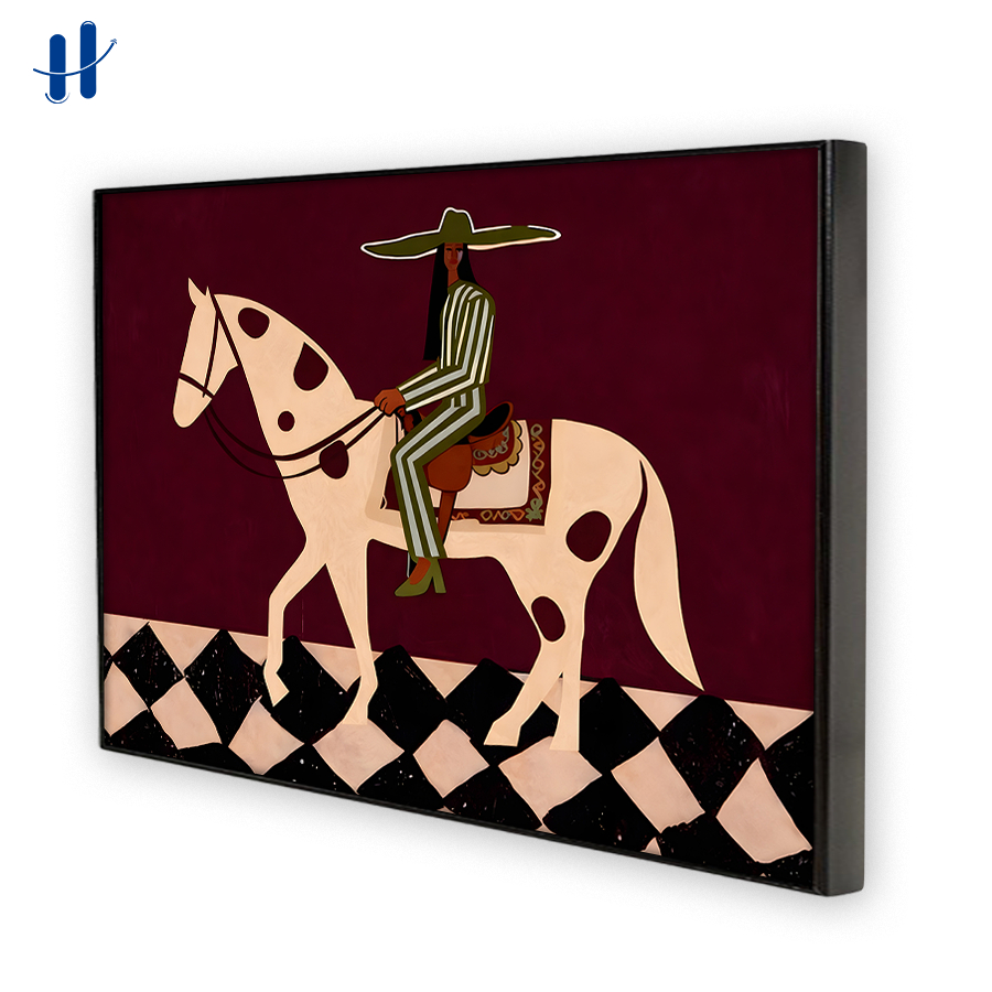 Haydecor โปสเตอร์กรอบ Aesthetic Horse Art Vintage Aesthetic Wall ตกแต่งพร้อมแสดง
