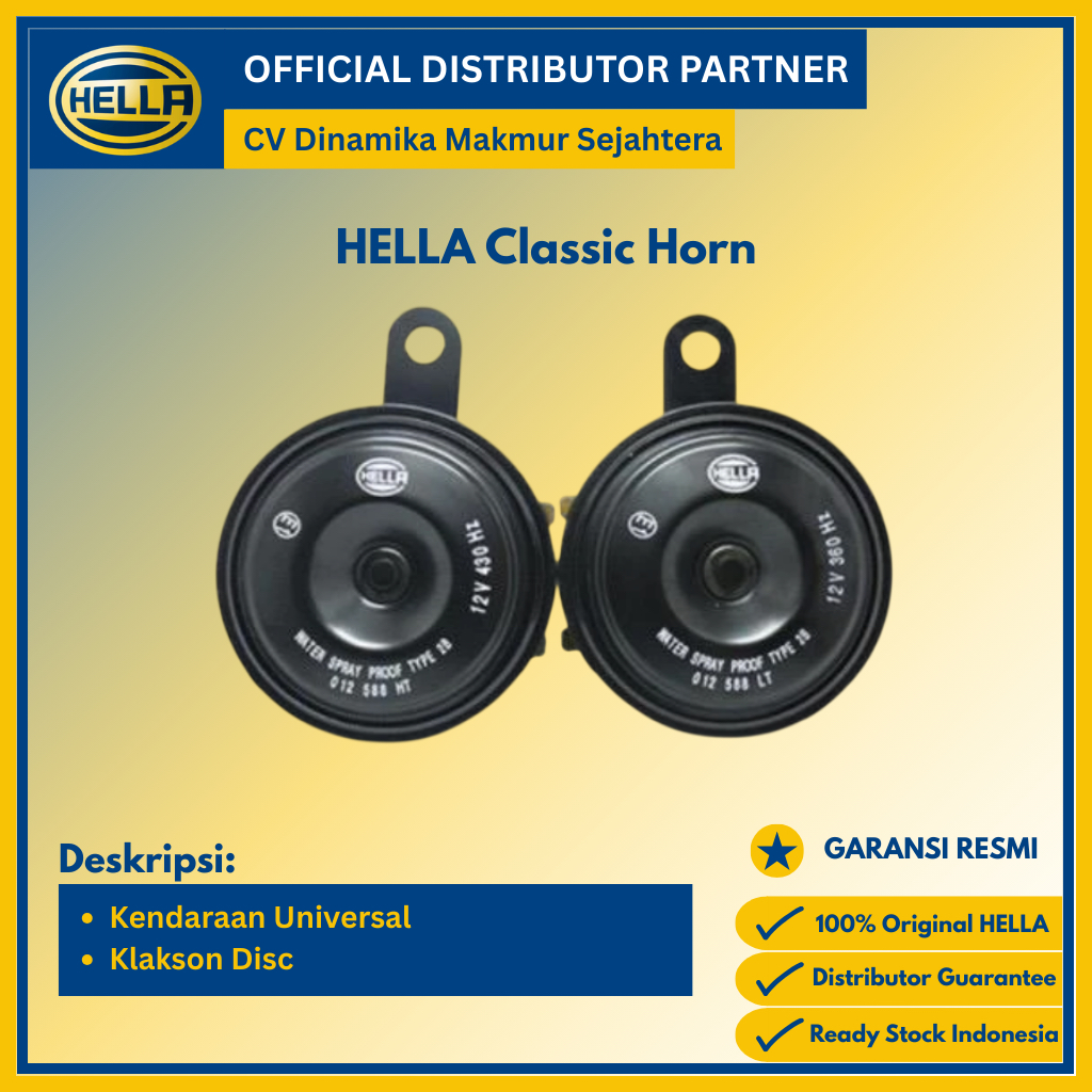 ชุด HELLA Classic Horn 12V (360Hz + 430Hz) รวมรีเลย์ | ผู้จัดจําหน่ายอย่างเป็นทางการของ CV Dynamics 
