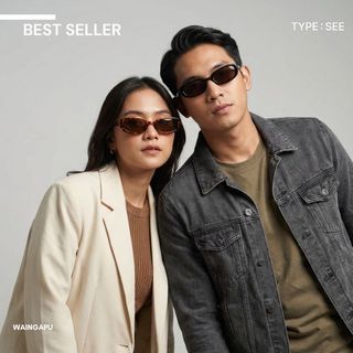 TYPE:SEE WAINGAPU Sunglasses | Kacamata Hitam Slim Rectangle Unisex