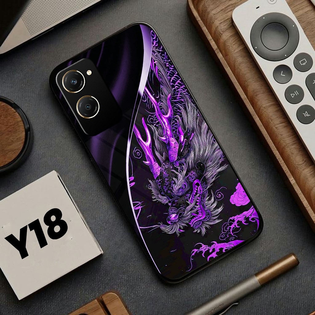 HP Vivo Y18 Y03 Y03T Y02 Glass Softcase VIVO Y18 Phone Case - เคสโทรศัพท์เคลือบเงา (U 628)