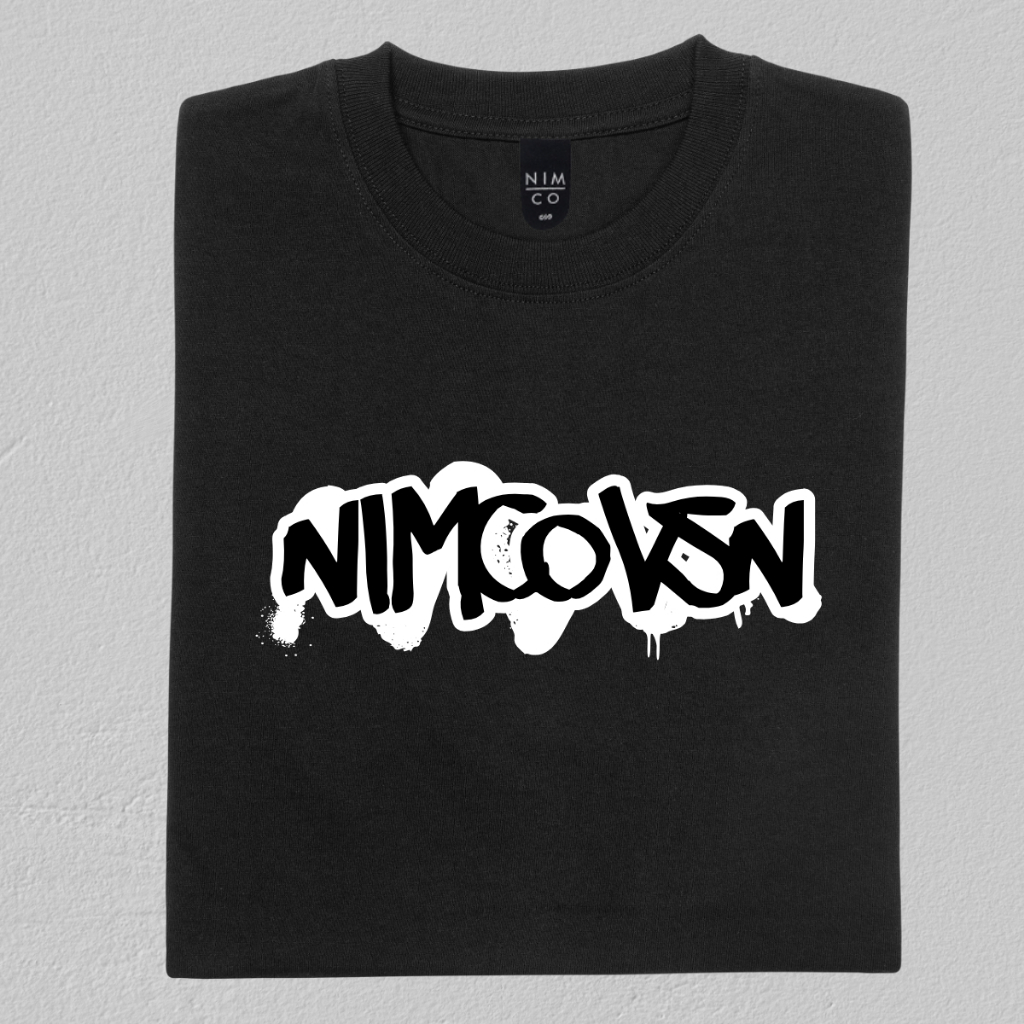 Nimco Vision 00256 S9 Vision Black Dark Grey Tshirt - เสื้อยืดผู้ชาย distro ดั้งเดิม 100%