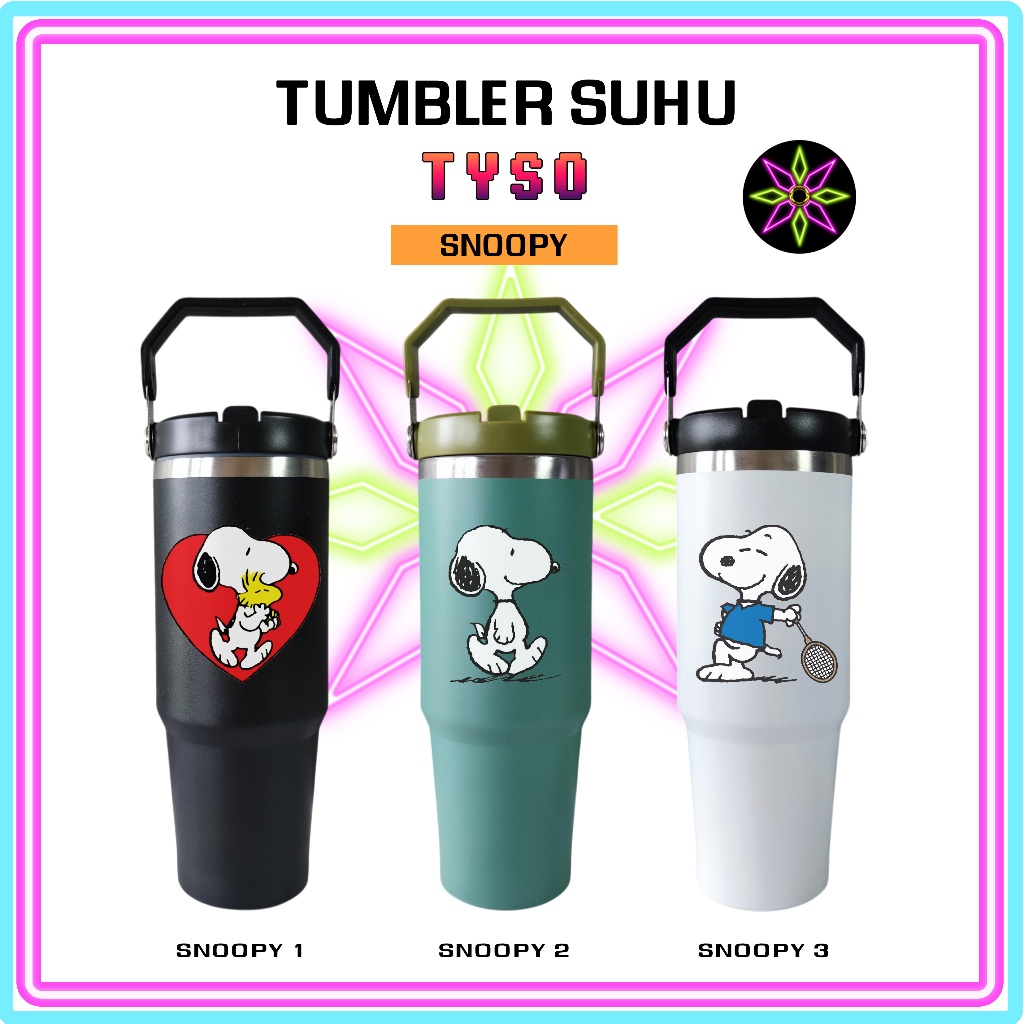 แก้วน้ําพิมพ์ลาย Hikari Tyso 900 mL Snoopy Edition Cartoon - แก้วน้ําทนความร้อนและเย็น