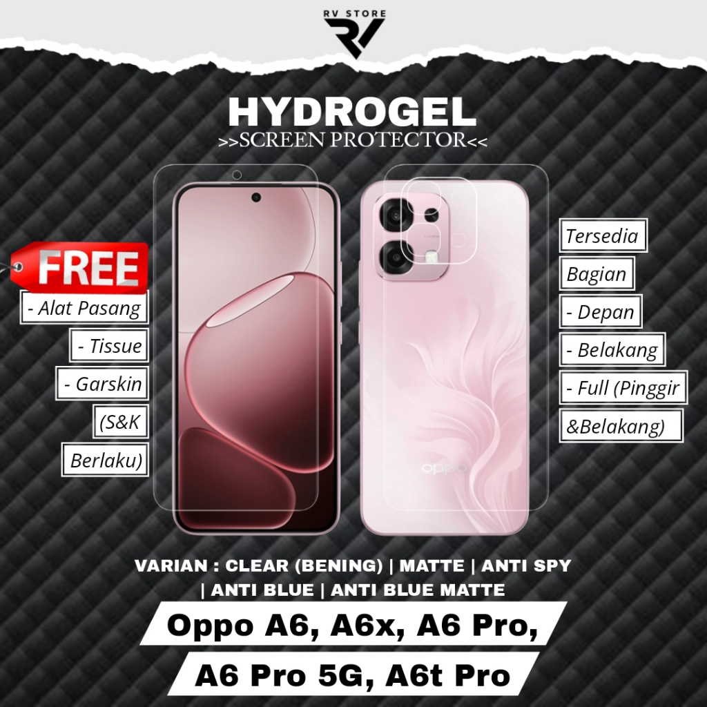 ไฮโดรเจลป้องกันรอยขีดข่วน Oppo A6, A6x, A6 Pro, A6 Pro 5G, A6t Pro Screen Guard