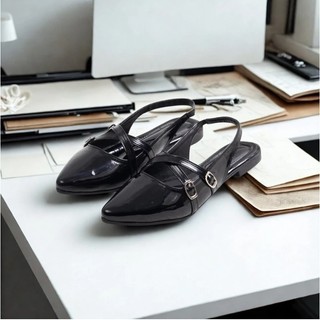 Ready stok zhial shoes/ sepatu wanita/Flatshoes karet premium /Ladies expand/Sandal jane/Dua gesper/silang pita /Corea style