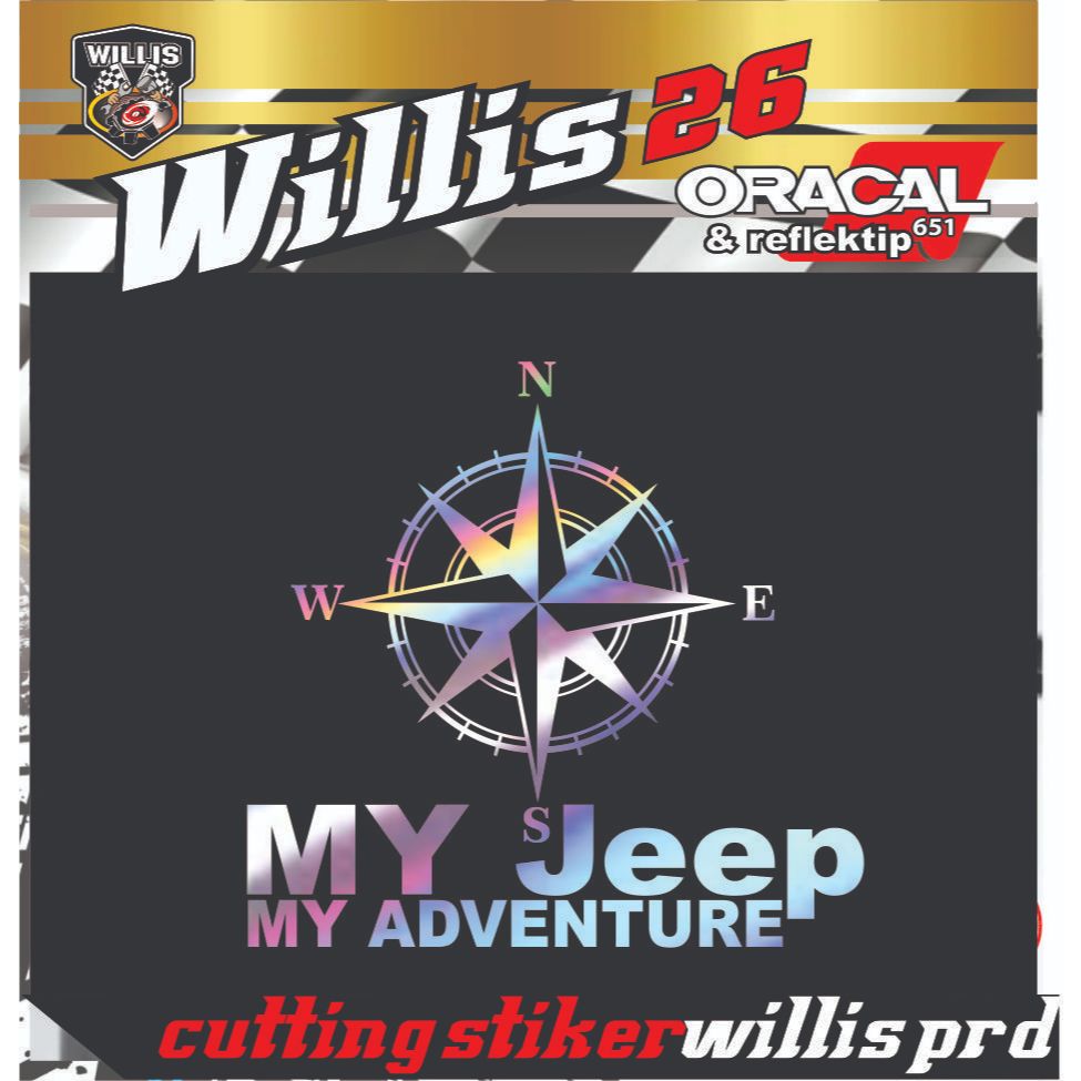 ตัดสติกเกอร์ตัวรถกระจกสติกเกอร์ภูเขาเข็มทิศ 4x4 Offroad 20X19