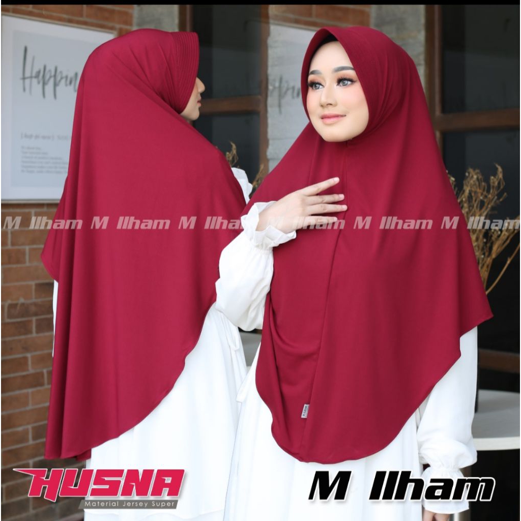 KHIMAR HUSNAH ORIGINAL M.ILHAM MATT JERSEY SUPER BERPED SIZE XXL