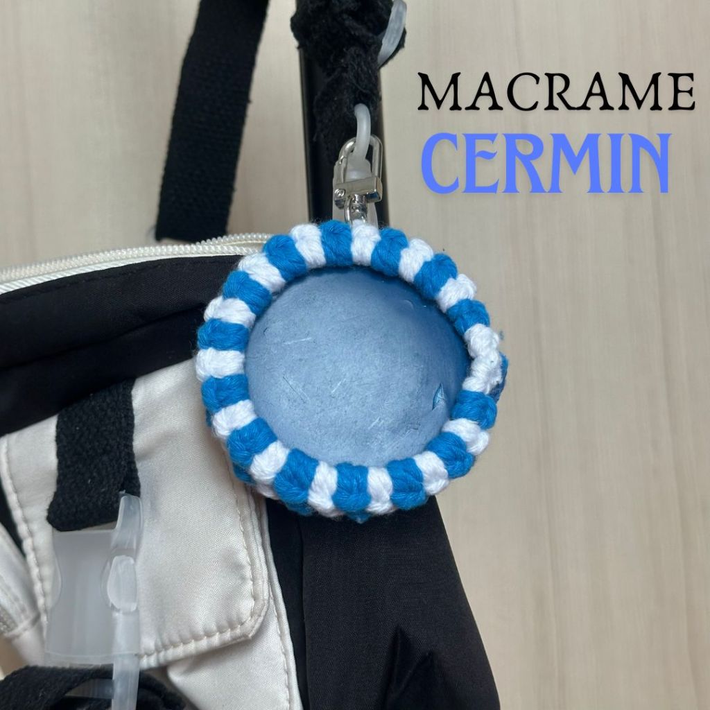 GANTUNGAN MINI ROUND MIRROR HANGERS MACRAME KEYCHARM KEYRING BAGCHARM KEYCHAIN CUTE BAG HANGERS