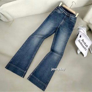 Jennie Cutbray Jeans Higwaist Lipat besar Jeans Strech Kekinian Wanita Tinggi Terbaru