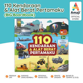 Amaji - '110 Kendaraan dan Alat Berat Pertamaku' - Boardbook Besar - Buku Anak 2 Tahun - Wawasan