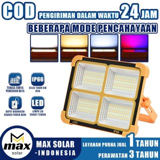MAX SOLAR Lampu emergency surya 5000W Pencahayaan yang kuat Lampu emergency tahan 8 jam 100% Asli Upgrade Power Sel Surya Lampu Panel Garansi 3 tahun