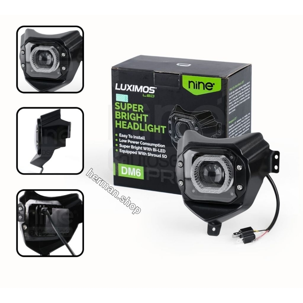 HEADLAMP BILED PROJECTOR CRF DM6 PRO HEADLIGHT NINE LUXIMOS - CRF HEADLIGHT SET BILED DM6 PRO NINE L