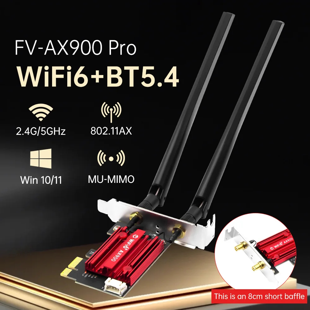 Dual Band Wifi 6 AX ไร้สาย 802.11AX 900Mbps บลูทูธ 5.4 การ์ดเครือข่ายภายในเดสก์ท็อป PC PCIe PCI Expr