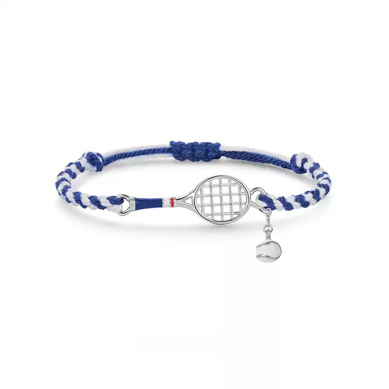 Blue Padel Tennis Cloth Bracelet/Tennis Padel Racket Hand Strap Braided