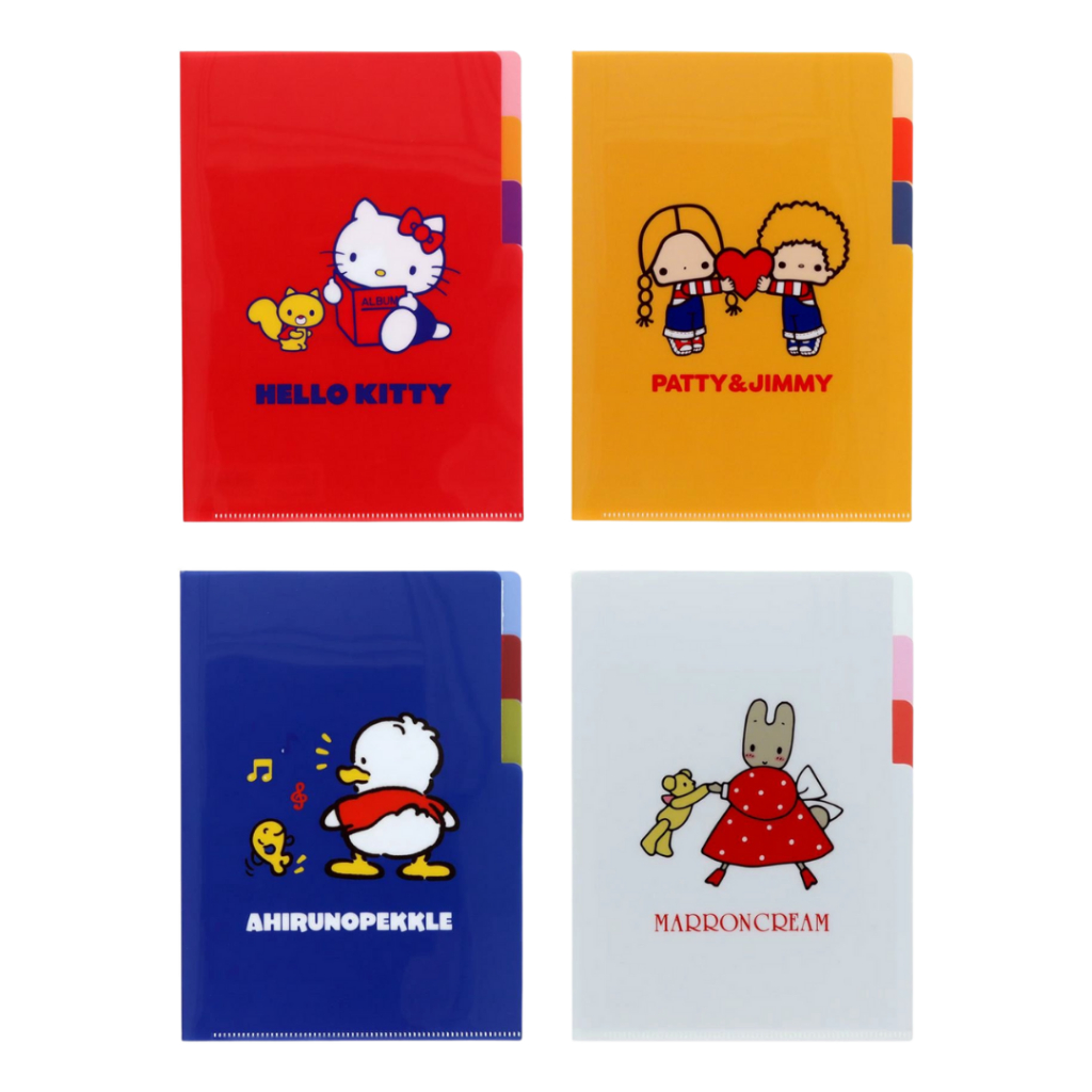 Index File A5 3P Sanrio Retro Series Marron Cream Document Paper Organizer Holder Original Japan