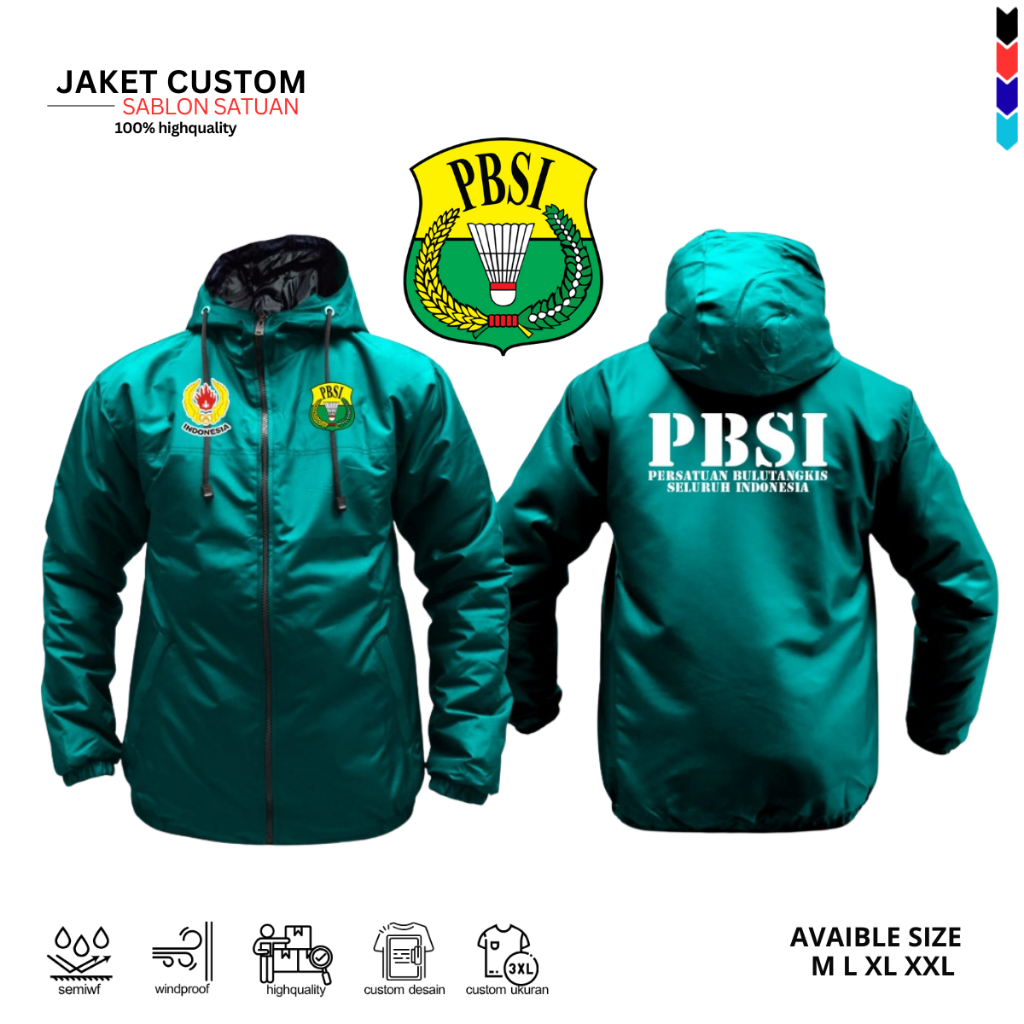 เสื้อกีฬาแบบกําหนดเอง PBSI United Badminton Throut Indonesia Mens and Womens Parate Semi WF Jacket