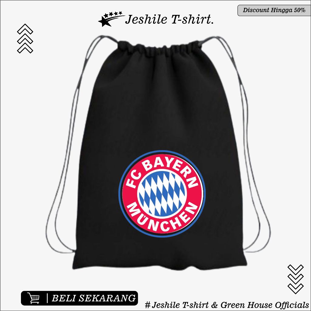 Bayern Munich Black Drawstring Bag By Jeshile T-Shirt