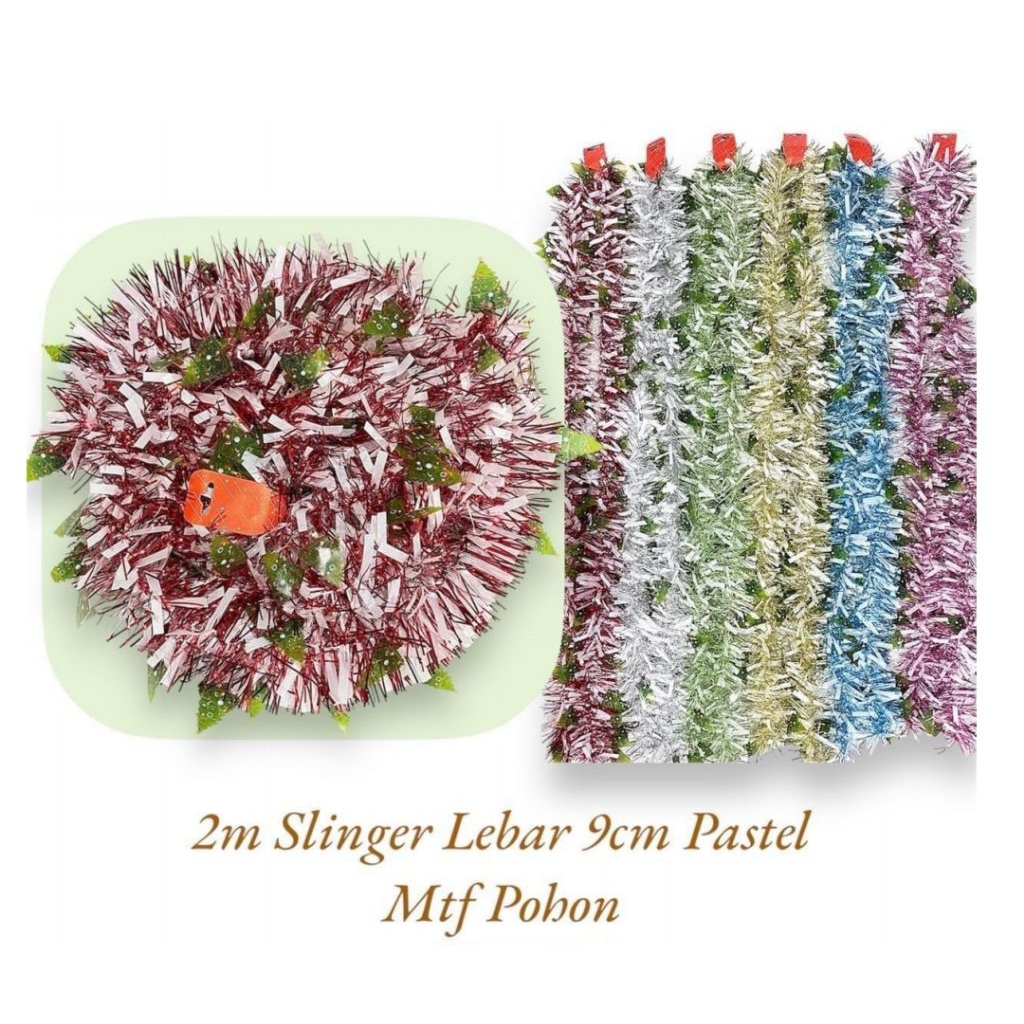 Pastel Tree Motif Slinger 9cm P21/9 - Christmas Slinger - Christmas Tassel - Tree Motif Slinger - 7c