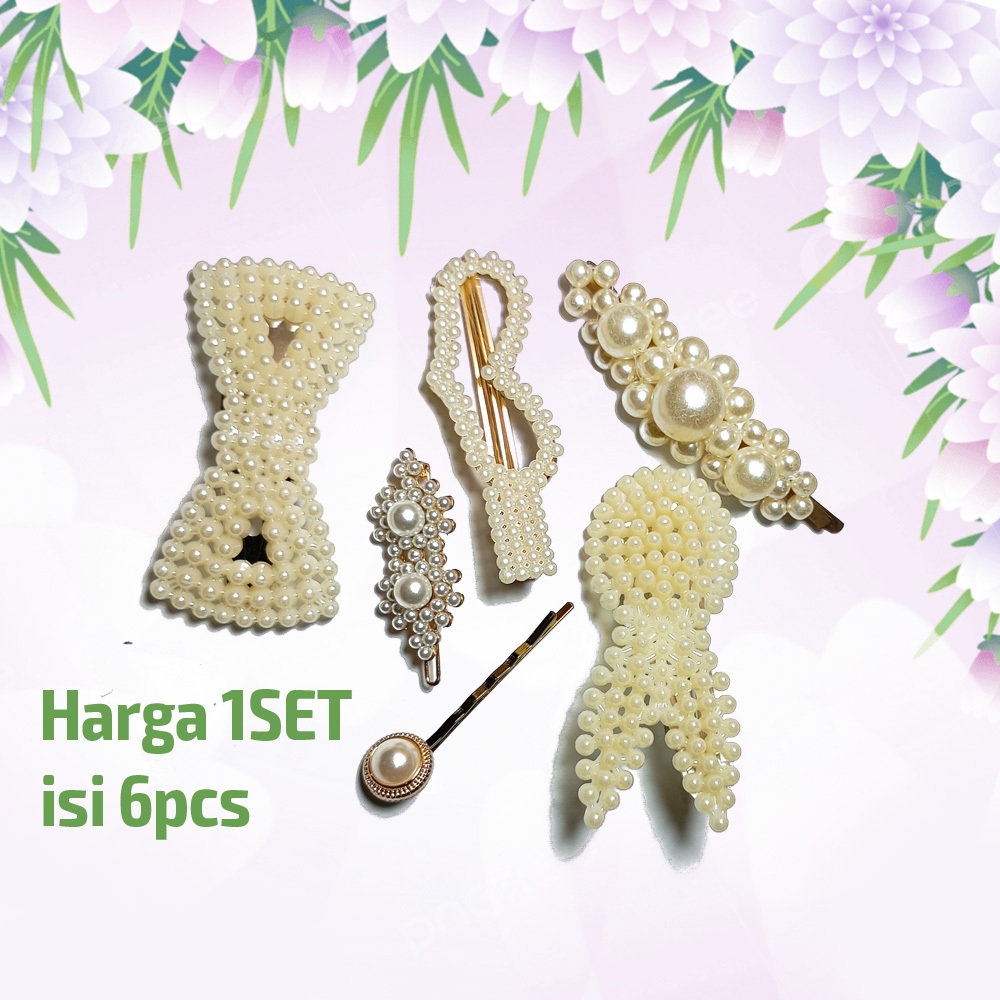 SET OF CLIPS [SJ] กิ๊บติดผมสไตล์เกาหลี (SJ003 บรรจุ 6 ชิ้น)