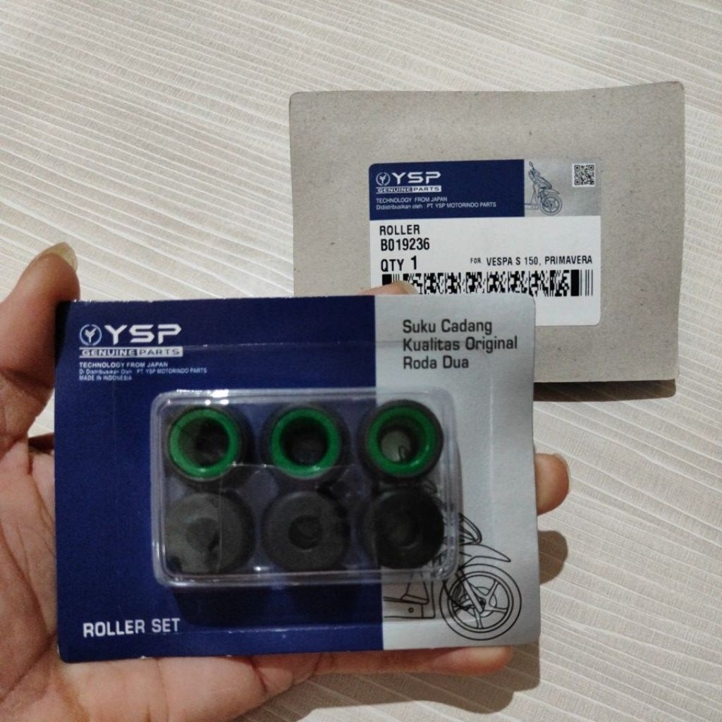 YSP ROLLER STANDARD SET VESPA S 150 / PRIMAVERA SPRINT / LXV 150 / GTS 150 3V / LIBERTY 150 / LER OEM WEIGHT SET ORIGINAL FCC