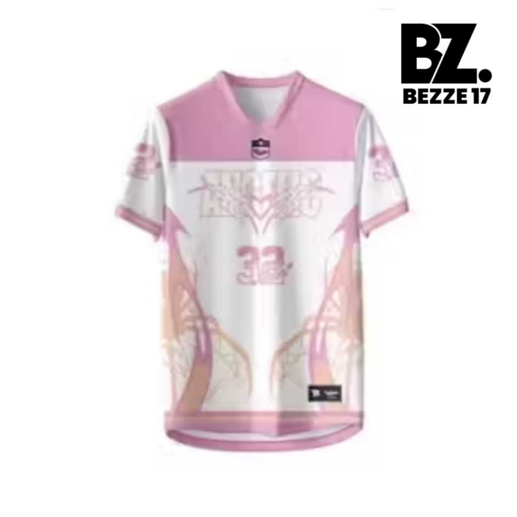 BEZZE Jersey Streetwear Trend Coquette Soft Pink Number Series Vintage Outfit Retro