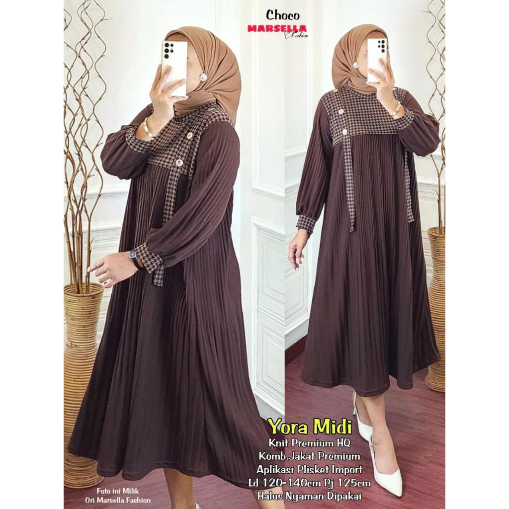 Yora Midi Dress By Marsella FAshion