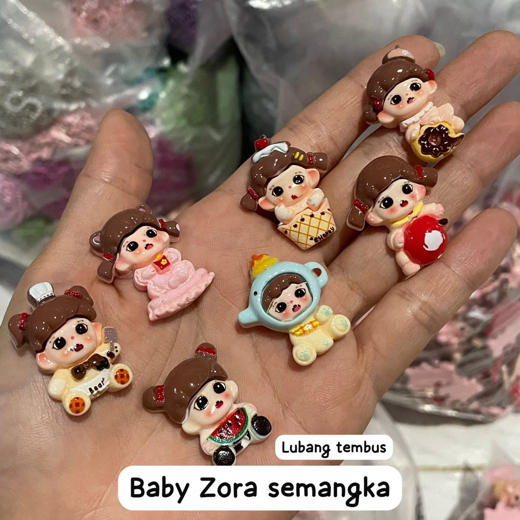 [50 ชิ้น] Resin BABY ZORA WATERMELON ผ่านก้นหลุม น่ารัก ดินเหนียวผสม รุ่นเด็ก