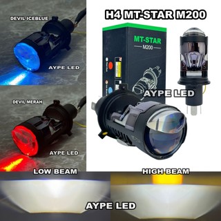 MT-STAR Lampu Utama Mini Biled H4 M200 Terbaru Flat Cut off Laser High beam 45 Watt Mini Projector