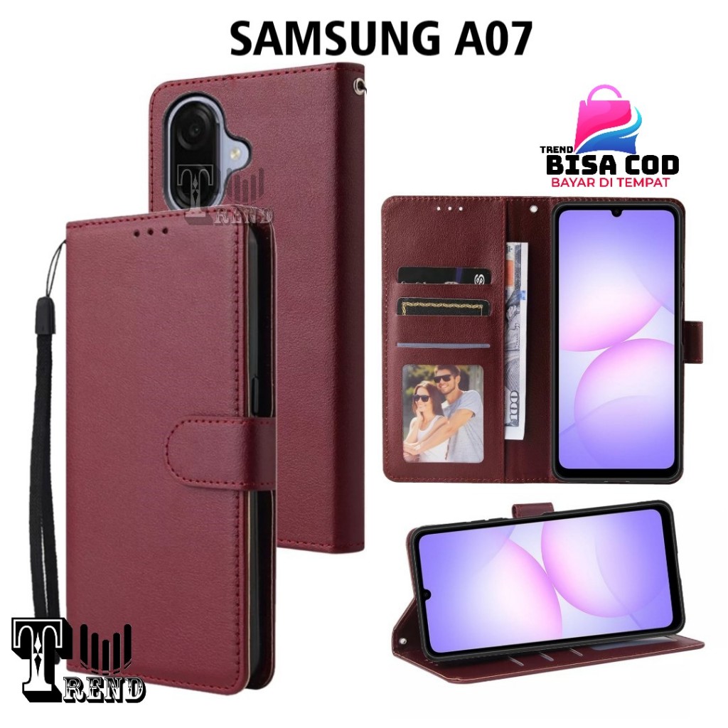 LEATHER CASE FLIP SAMSUNG A07 - เคสหนังสําหรับ SAMSUNG A07