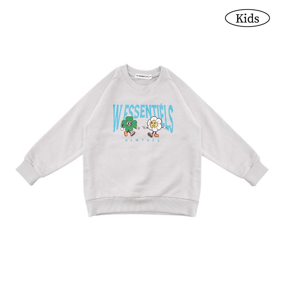 W.Essentials Kids Hache Oversize Crewneck Sweater Asphalt