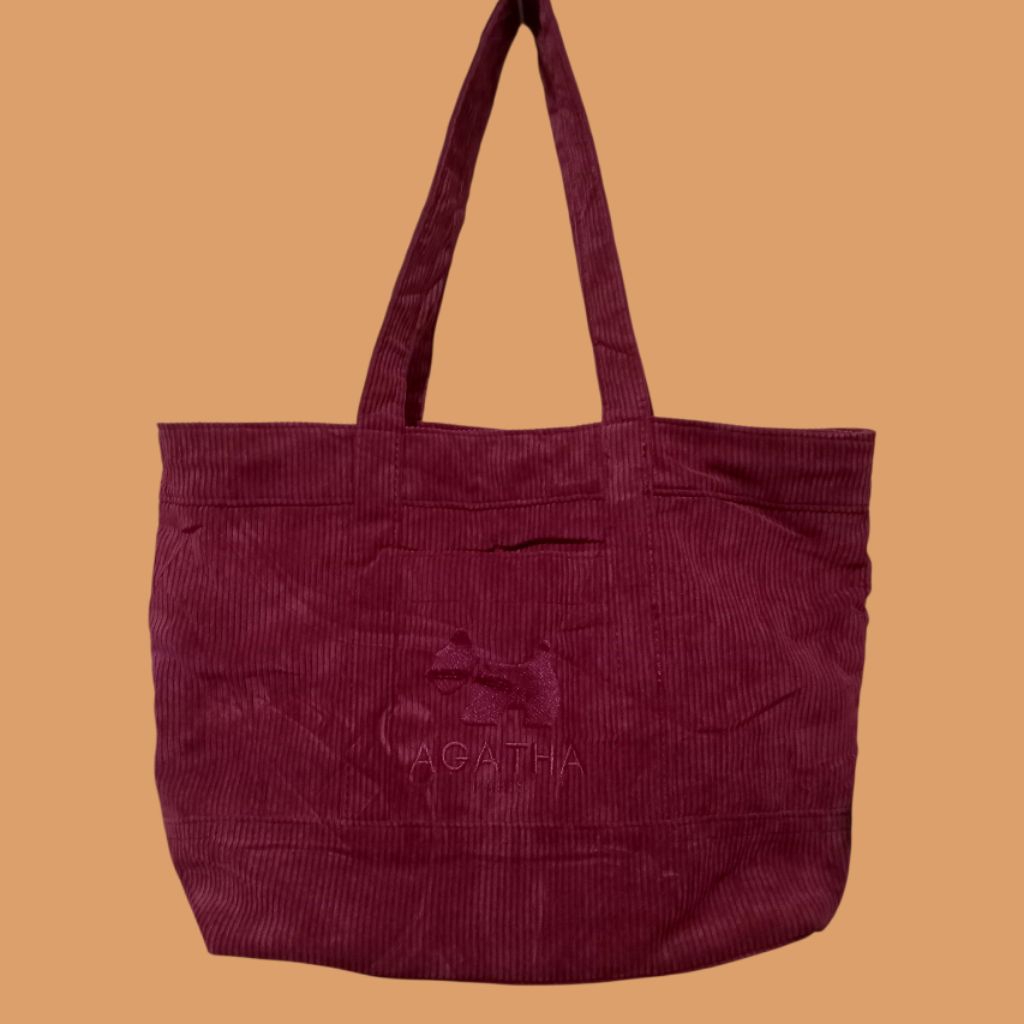 Agatha Paris Courduroy Tote Bag กระเป๋าผู้หญิง