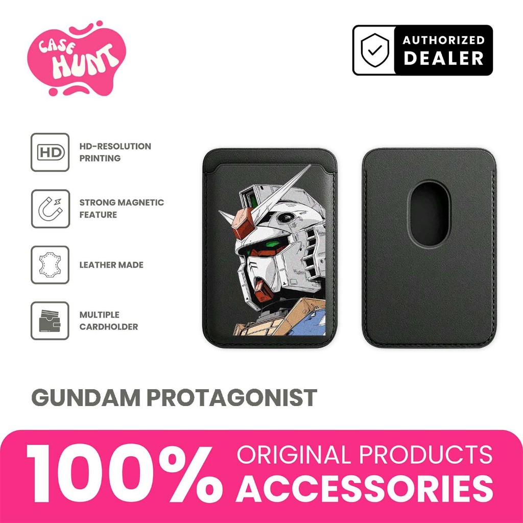 Magnetic Cardholder Case Hunt Cool Aesthetic Gundam Robot Simple Design Accessories Magsafe iPhone A