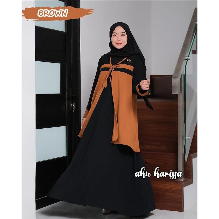 THANISA VEST SET I AM KARISSA, OUTER GAMIS SET, CRINGKLE GAMIS