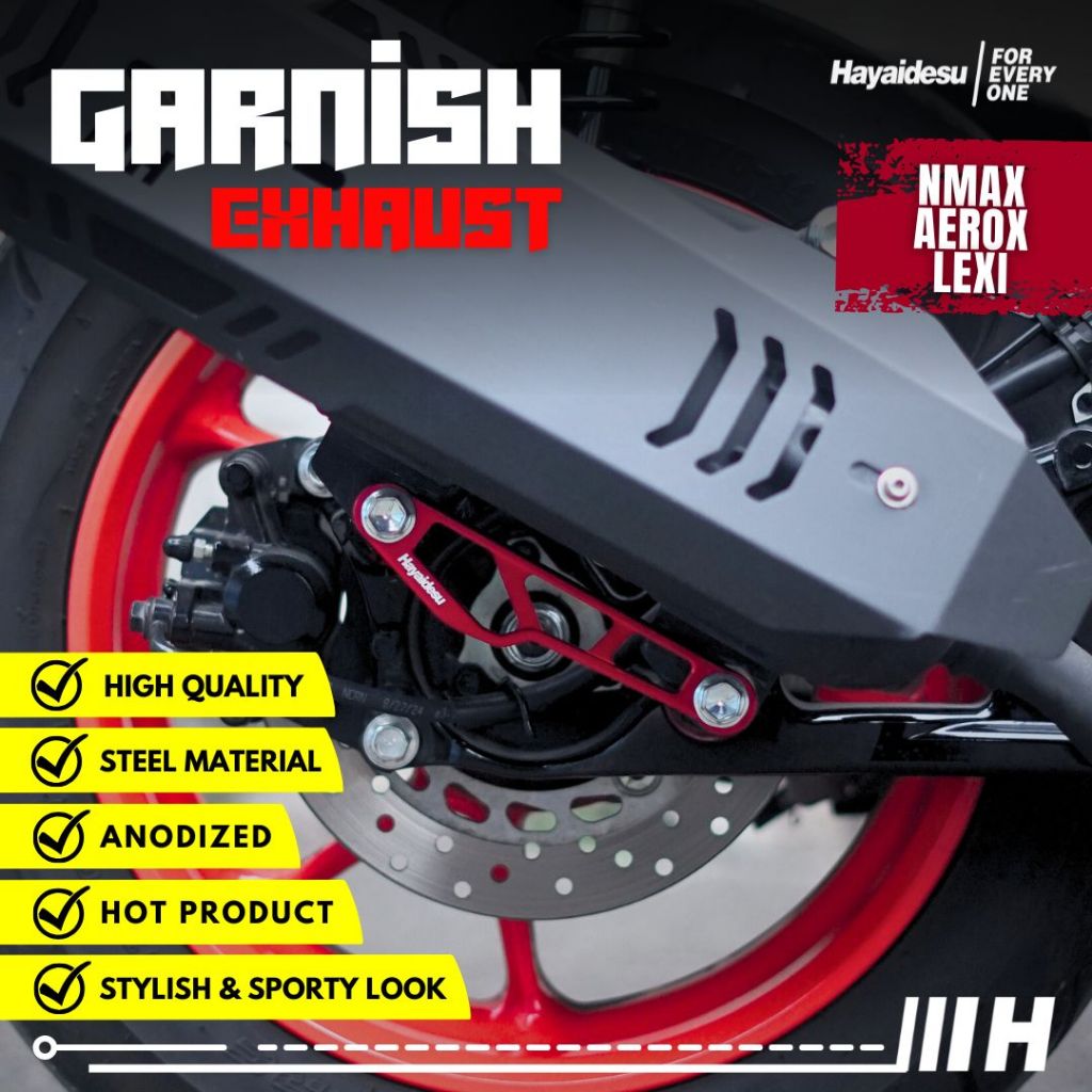 ท่อไอเสีย Hayidesu Garnish Yamaha NMAX, AEROX, LEXI - Garnish Variation Full CNC Anodized