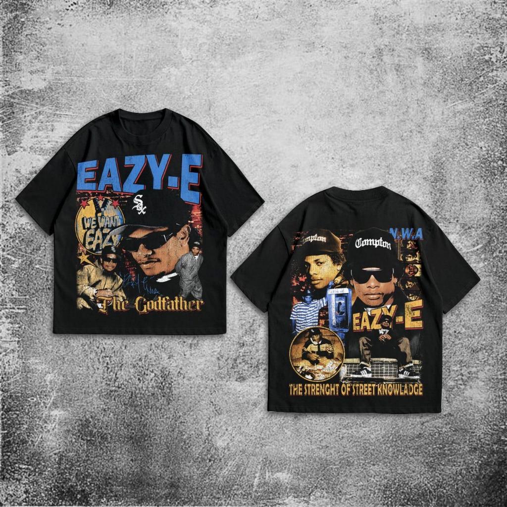 เสื้อยืด P&B Oversize EAZY-E - เสื้อยืด Vintage Eazy-E Oversize Black 20s
