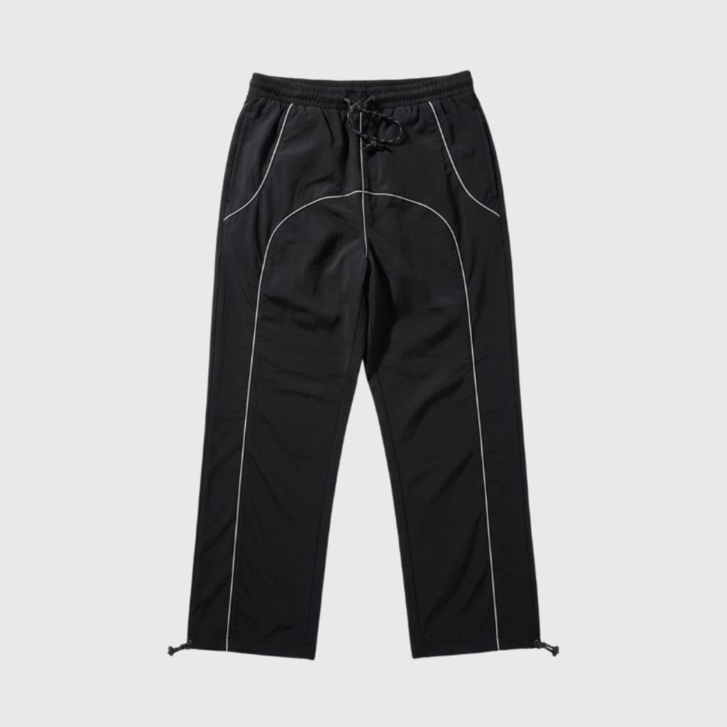 Ozeysx กางเกงวอร์มสะท้อนแสง Curved Line Buggy กางเกงสําหรับผู้ชายและผู้หญิง