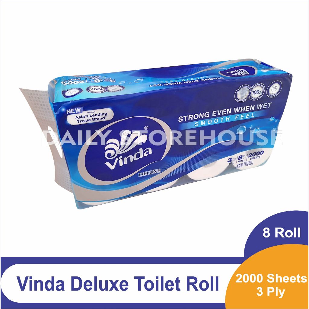 มา ดีลักซ์ กระดาษชําระ 8 ม้วน 3 ชั้น 2000 แผ่น กระดาษชําระม้วน