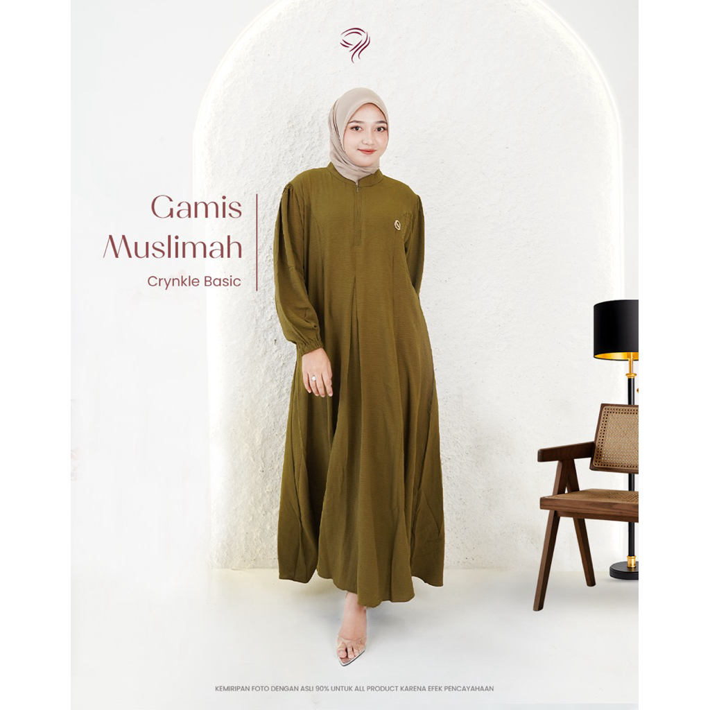 Raysah l ล่าสุด Crynkle Basic Series Muslimah Gamis l Nurs Friendly, Cool, สบายและมีสไตล์ l Mecca Dr