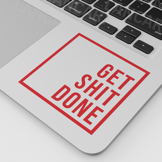 HIJAU สติ๊กเกอร์ตัด Get Shlt Done Macbook แล็ปท็อปสติ๊กเกอร์ตัด - สีเขียวกันน้ํา MATERIAL