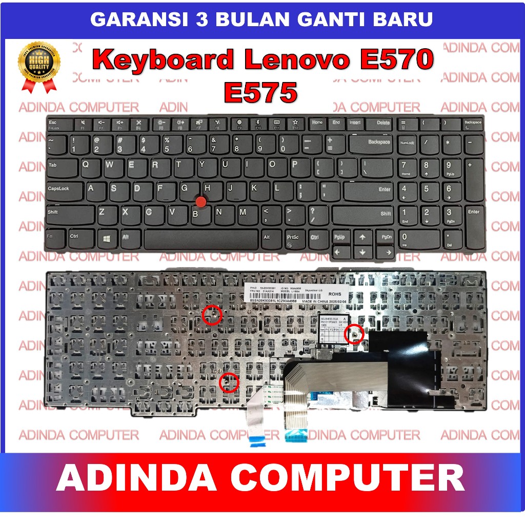 Lenovo ThinkPad E570 E570C E575 20H5 20H6 20H8 01AX130 01AX170 01AX210 01AX200 คีย์บอร์ด