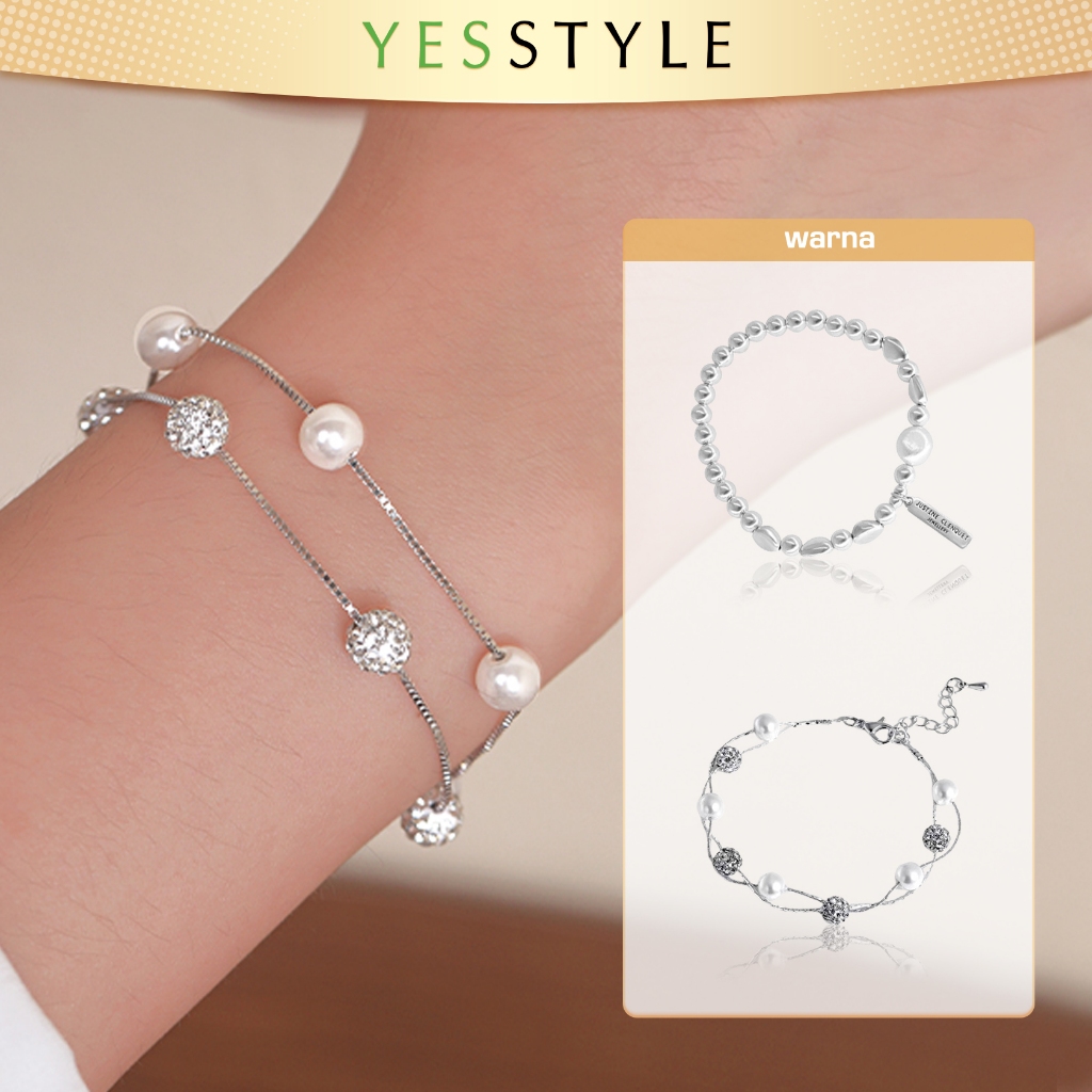 Yesstyle Pearl Bracelet Silver Chain Pearl Bracelet เครื่องประดับแฟชั่น