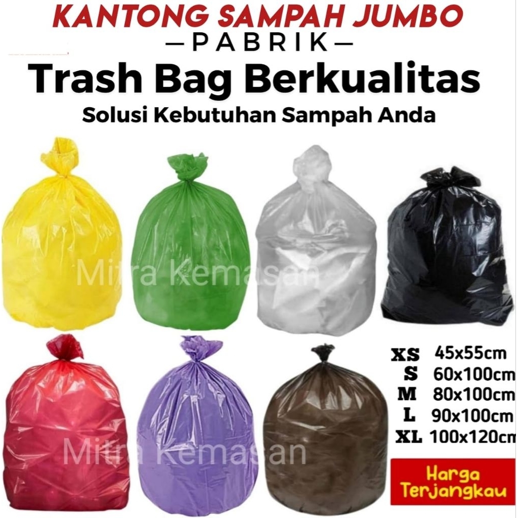 MERAH กระเป๋าสีแดง | พลาสติกขนาดใหญ่ TRACH BAG PACKING 40x55 ซม. 60x100 ซม. 80x100 ซม. 90x100 ซม. 10