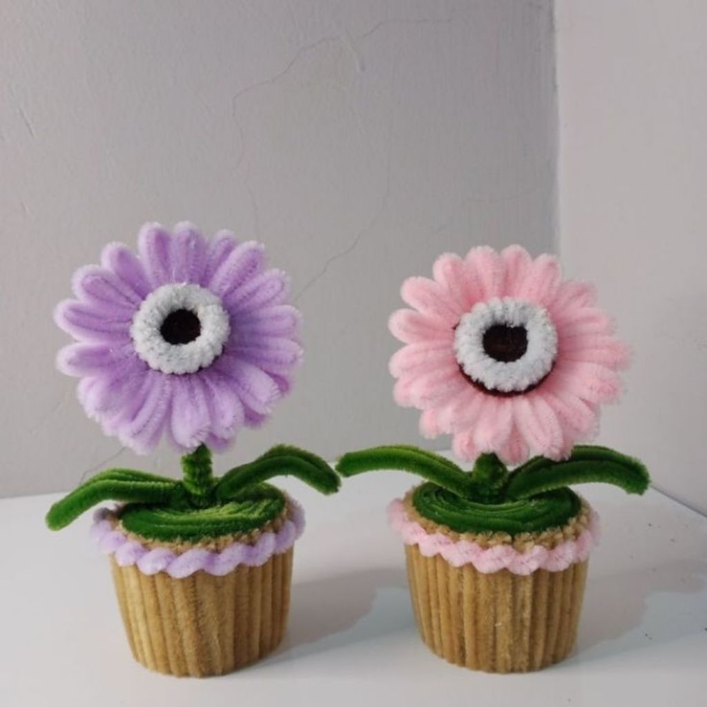 MINI WIRE FEATHER POT/MINI GERBERA FLOWER/GERBERA POT FLOWER/MINI POT MADE FROM WIRE FEATHER