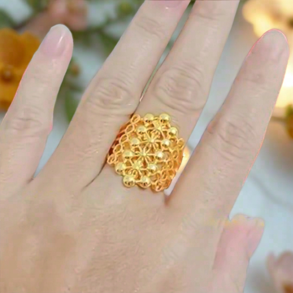 RATU 24k Gold Luxury Big King และ Queen แหวนดูไบ