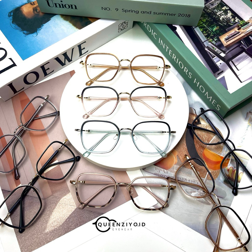 ! แว่นตาออปติคอลสตรีล่าสุด กรอบป้องกันรังสี photochromic mns cly hanananiaia - Queenziyo.ID