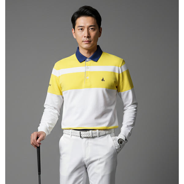 BEANPOLE เสื้อกอล์ฟแขนยาว เสื้อคอปกโปโล เสื้อเทนนิส Padel Dryfit - สําหรับผู้ชาย