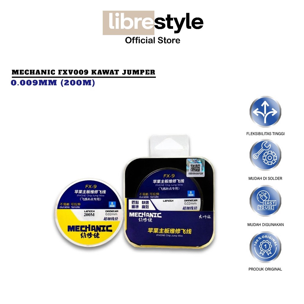 ช่าง FXV009 JUMPER WIRE 0.009MM (200M) SILVER - JUMPER WIRE MACHANIC SERVICE TOOL FXV009 เดิม
