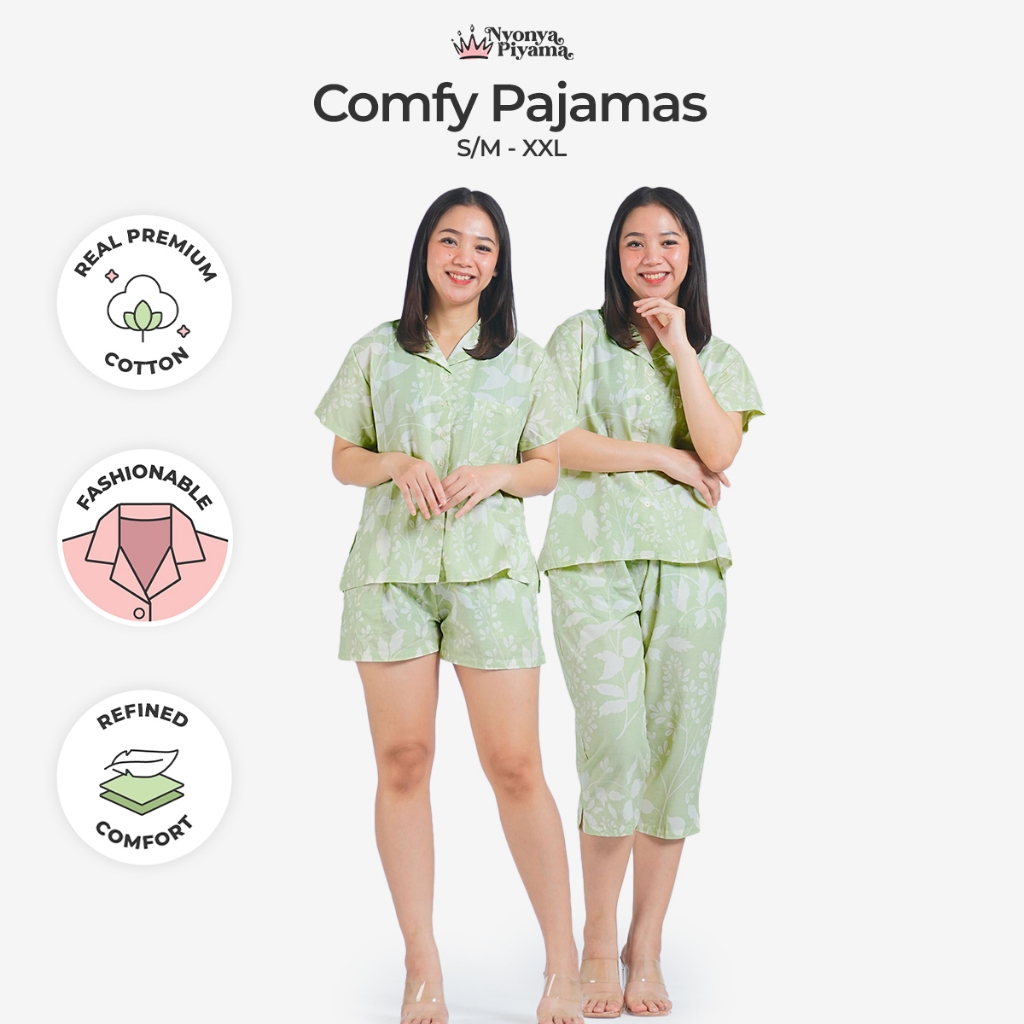 คุณนาง Comfy Pyjamas Cotton Set - Claire