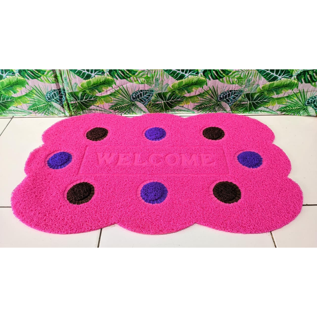 WELCOME POLKADOT FLOOR MAT/ NOODLE MAT ANTI-SLIP MAT/BATHROOM MAT COLORFUL HOUSE MAT